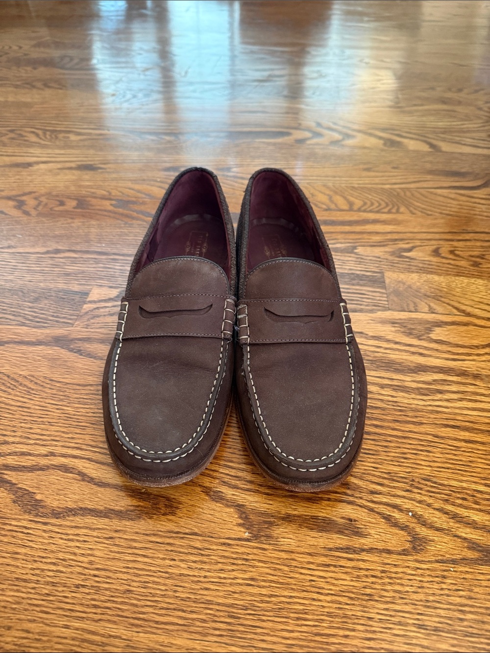 Ted Baker Dark Brown Suede Penny Loafers
